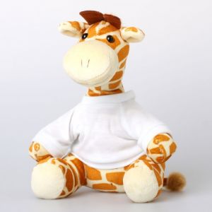 Plyšová žirafa s možným potiskem na tričku
